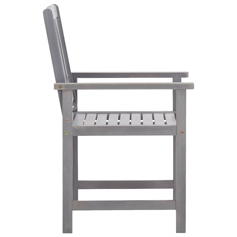vidaXL 5 Piece Patio Dining Set Gray Solid Acacia Wood