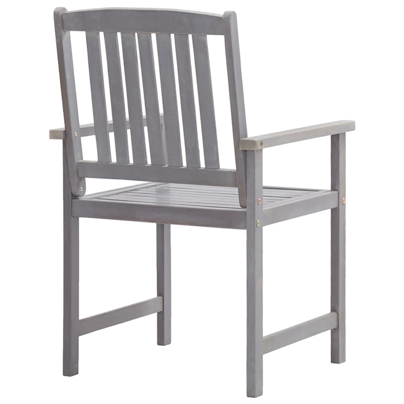 vidaXL 5 Piece Patio Dining Set Gray Solid Acacia Wood