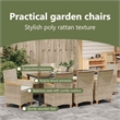vidaXL Garden Dining Set 9 pcs Beige Poly Rattan