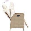vidaXL 3 Piece Patio Dining Set with Cushions Beige Poly Rattan