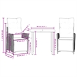 vidaXL 3 Piece Patio Dining Set with Cushions Beige Poly Rattan