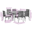 vidaXL 7 Piece Patio Dining Set with Cushions Gray Poly Rattan