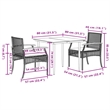 vidaXL 3 Piece Patio Dining Set with Cushions Gray Poly Rattan