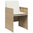 vidaXL 9 Piece Patio Dining Set with Cushions Beige Poly Rattan
