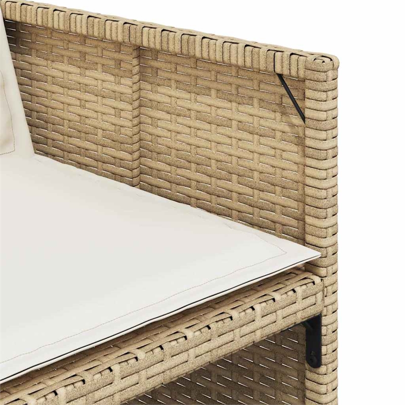 vidaXL 9 Piece Patio Dining Set with Cushions Beige Poly Rattan