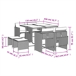vidaXL 9 Piece Patio Dining Set with Cushions Gray Poly Rattan