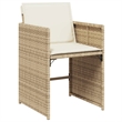 vidaXL 9 Piece Patio Dining Set with Cushions Beige Poly Rattan