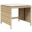 vidaXL 9 Piece Patio Dining Set with Cushions Beige Poly Rattan