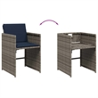 vidaXL 9 Piece Garden Dining Set with Cushions Grey Poly Rattan
