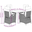 vidaXL 5 Piece Patio Dining Set with Cushions Beige Poly Rattan