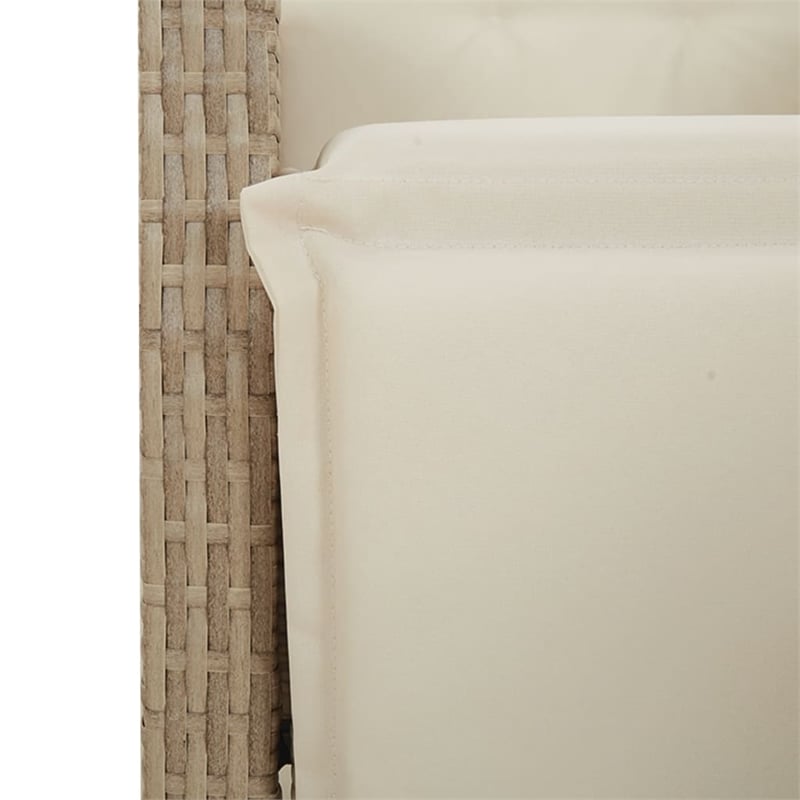 vidaXL 5 Piece Patio Dining Set with Cushions Beige Poly Rattan