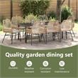 vidaXL Garden Dining Set 9 pcs Brown Poly Rattan