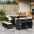 vidaXL Garden Dining Set Black/Cream White