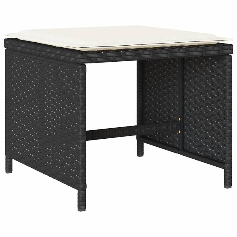 vidaXL Garden Dining Set Black/Cream White