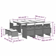 vidaXL Garden Dining Set Black/Cream White