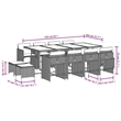 vidaXL Garden Dining Set Black/Cream White