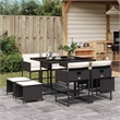 vidaXL Garden Dining Set Black/cream white