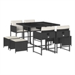 vidaXL Garden Dining Set Black/cream white