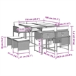 vidaXL Garden Dining Set Black/Brown/Cream White