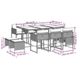 vidaXL Garden Dining Set Black/Cream white