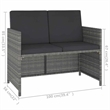 vidaXL 6 Piece Patio Dining Set with Cushions Poly Rattan Gray