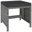 vidaXL 6 Piece Patio Dining Set with Cushions Poly Rattan Gray