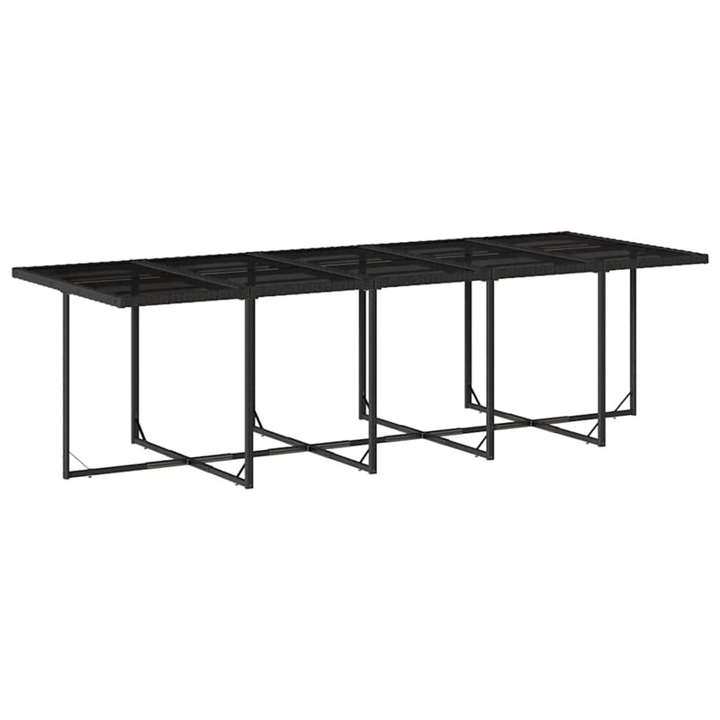 vidaXL Garden Dining Set Black/Cream White PE Rattan Large