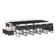vidaXL Garden Dining Set Black/Cream White PE Rattan Large