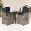 vidaXL 5 Piece Patio Dining Set with Cushions Gray Poly Rattan