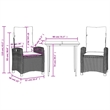 vidaXL 3 Piece Patio Dining Set with Cushions Brown Poly Rattan