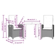 vidaXL 3 Piece Patio Dining Set with Cushions Beige Poly Rattan