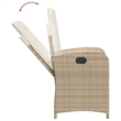vidaXL 3 Piece Patio Dining Set with Cushions Beige Poly Rattan