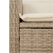vidaXL 3 Piece Patio Dining Set with Cushions Beige Poly Rattan