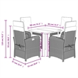 vidaXL 5 Piece Patio Dining Set with Cushions Beige Poly Rattan