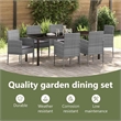vidaXL Garden Dining Set 7 pcs Grey Poly Rattan