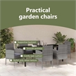vidaXL Garden Dining Set 7 pcs Grey Poly Rattan
