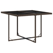 vidaXL 5 Piece Patio Dining Set with Cushions Brown Poly Rattan