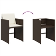vidaXL 5 Piece Patio Dining Set with Cushions Brown Poly Rattan