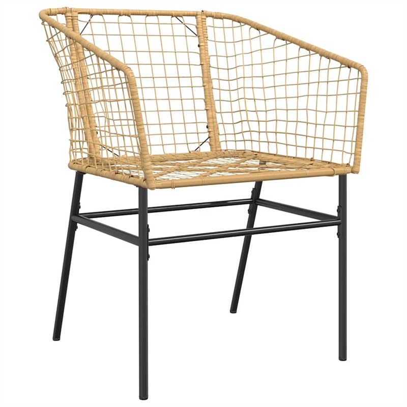 vidaXL 3 Piece Patio Dining Set Brown Poly Rattan Glass