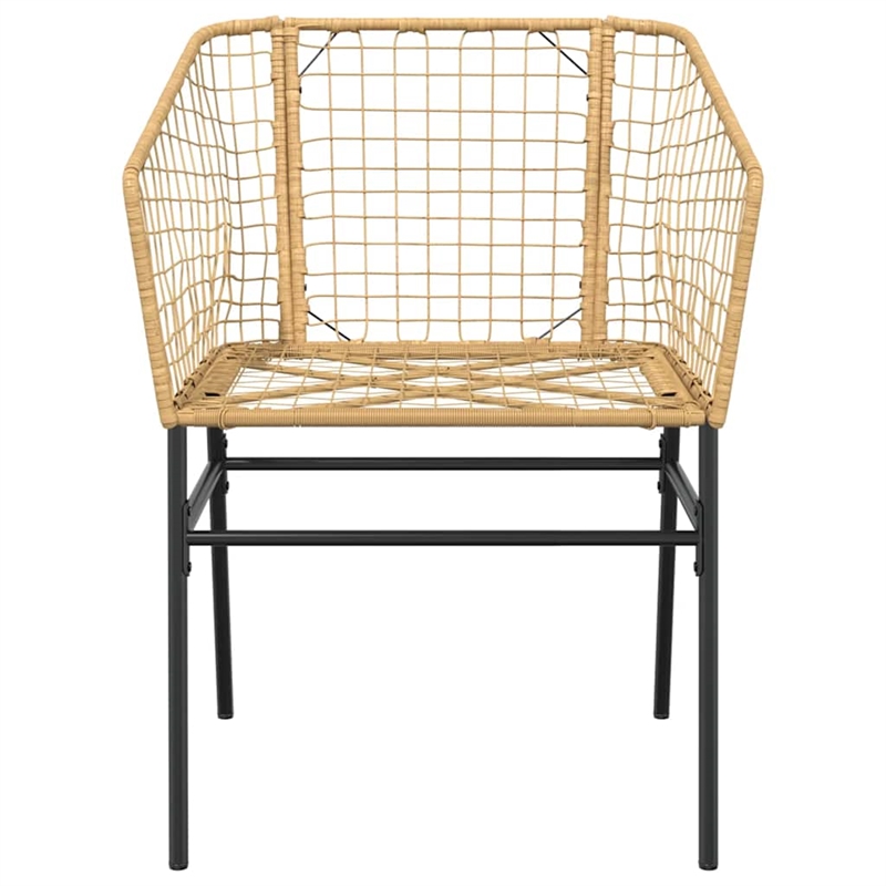 vidaXL 3 Piece Patio Dining Set Brown Poly Rattan Glass