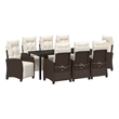 vidaXL Garden Dining Set 9 pcs Brown Poly Rattan