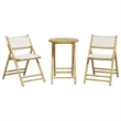 vidaXL Folding Bistro Set 3 pcs with Cushions Bamboo