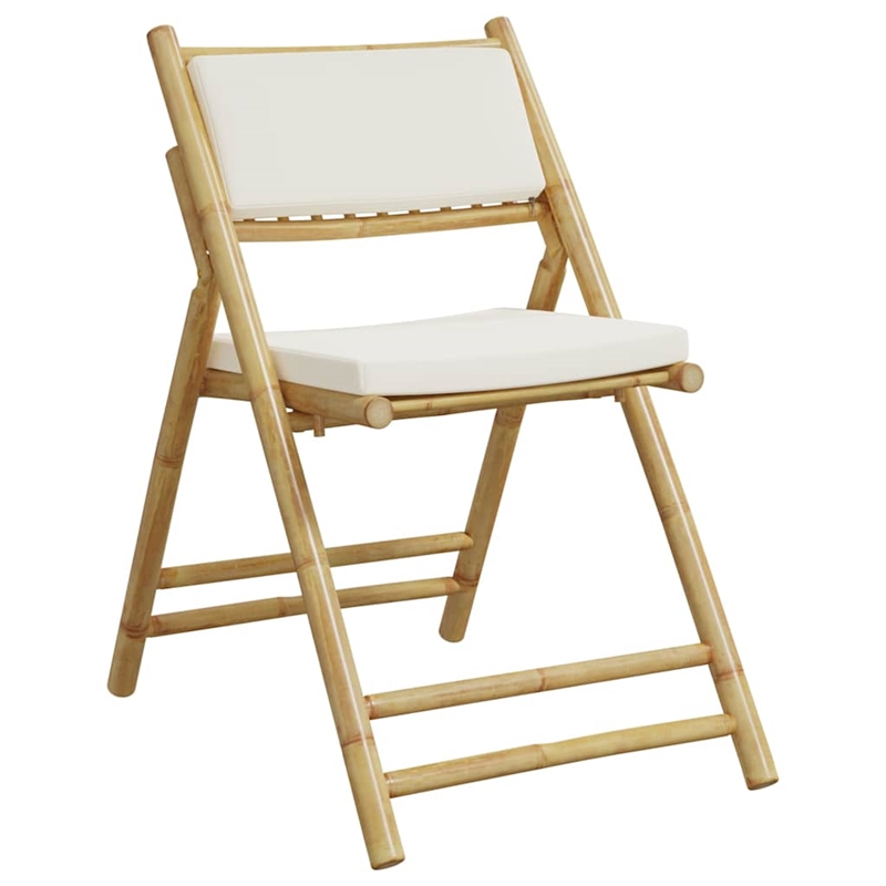 vidaXL Folding Bistro Set 3 pcs with Cushions Bamboo