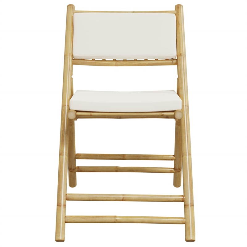 vidaXL Folding Bistro Set 3 pcs with Cushions Bamboo