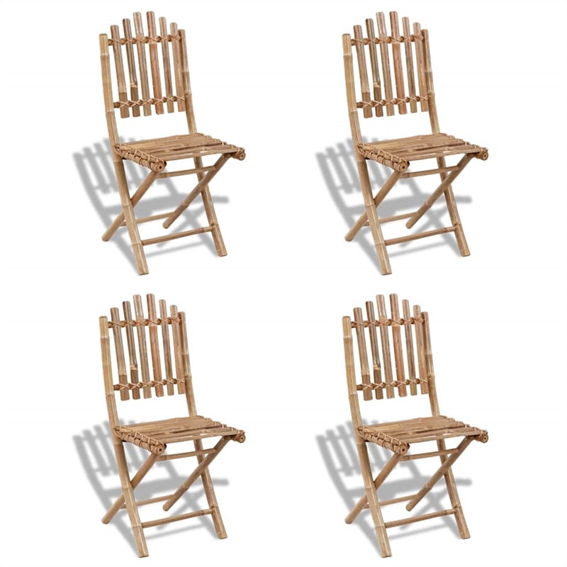 vidaXL 5 Piece Folding Patio Dining Set Bamboo