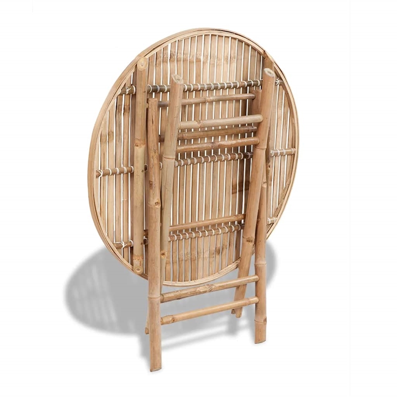 vidaXL 5 Piece Folding Patio Dining Set Bamboo