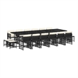vidaXL Garden Dining Set Black/Cream White