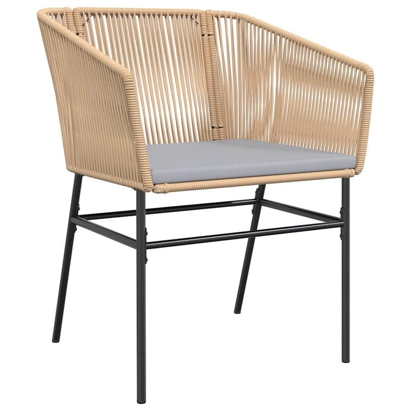 vidaXL 5 Piece Patio Dining Set with Cushions Brown Poly Rattan Glass