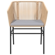 vidaXL 5 Piece Patio Dining Set with Cushions Brown Poly Rattan Glass