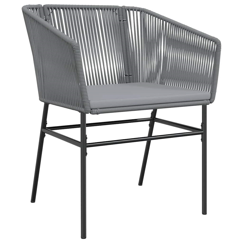 vidaXL 5 Piece Patio Dining Set with Cushions Gray Poly Rattan Glass